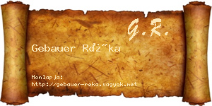Gebauer Réka névjegykártya